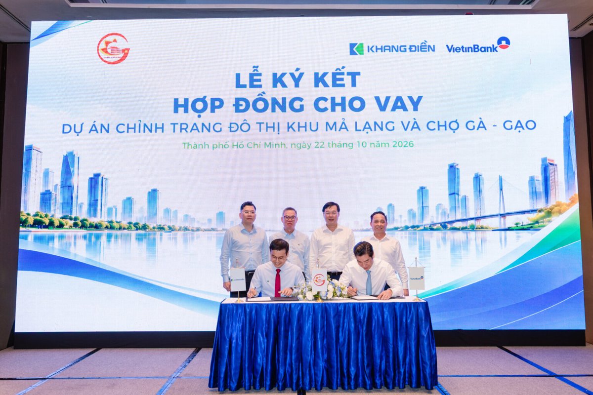 Khang Điền và VietinBank kí hợp đồng tín dụng gần 13.500 tỉ đồng cho dự án Mả Lạng, Chợ Gà – Gạo